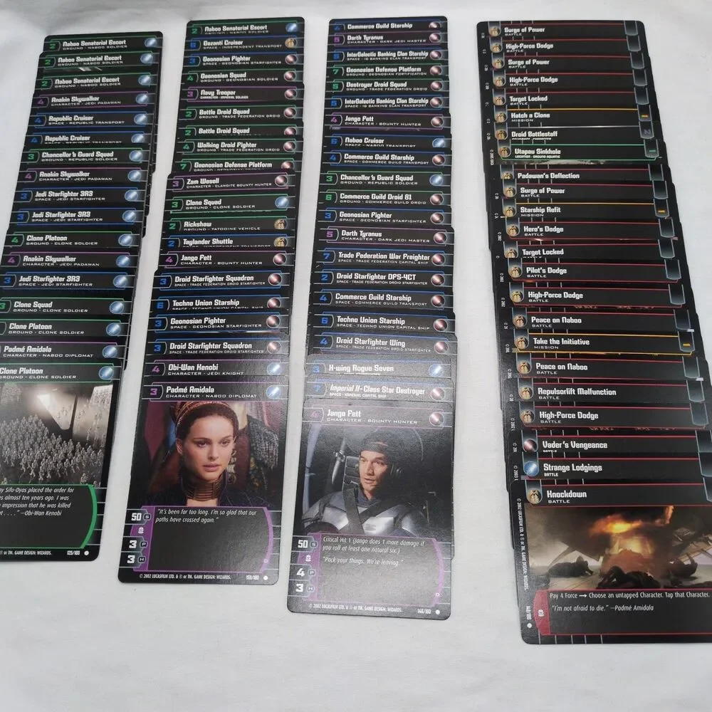 (350) Star Wars 2002 Trading Card Game Lot Commons Uncommon Rares Cards